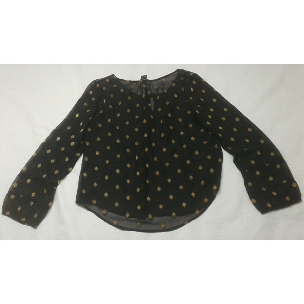 Lucky Brand live in love sheer blouse size M - Picture 3 of 7